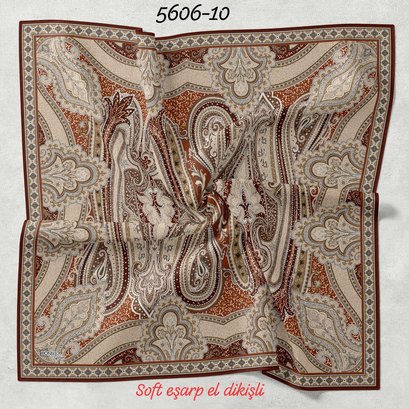 5606 Soft Eşarp El Dikişli