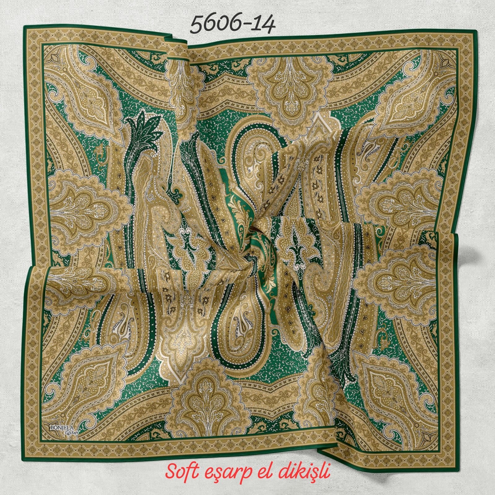 5606 Soft Eşarp El Dikişli