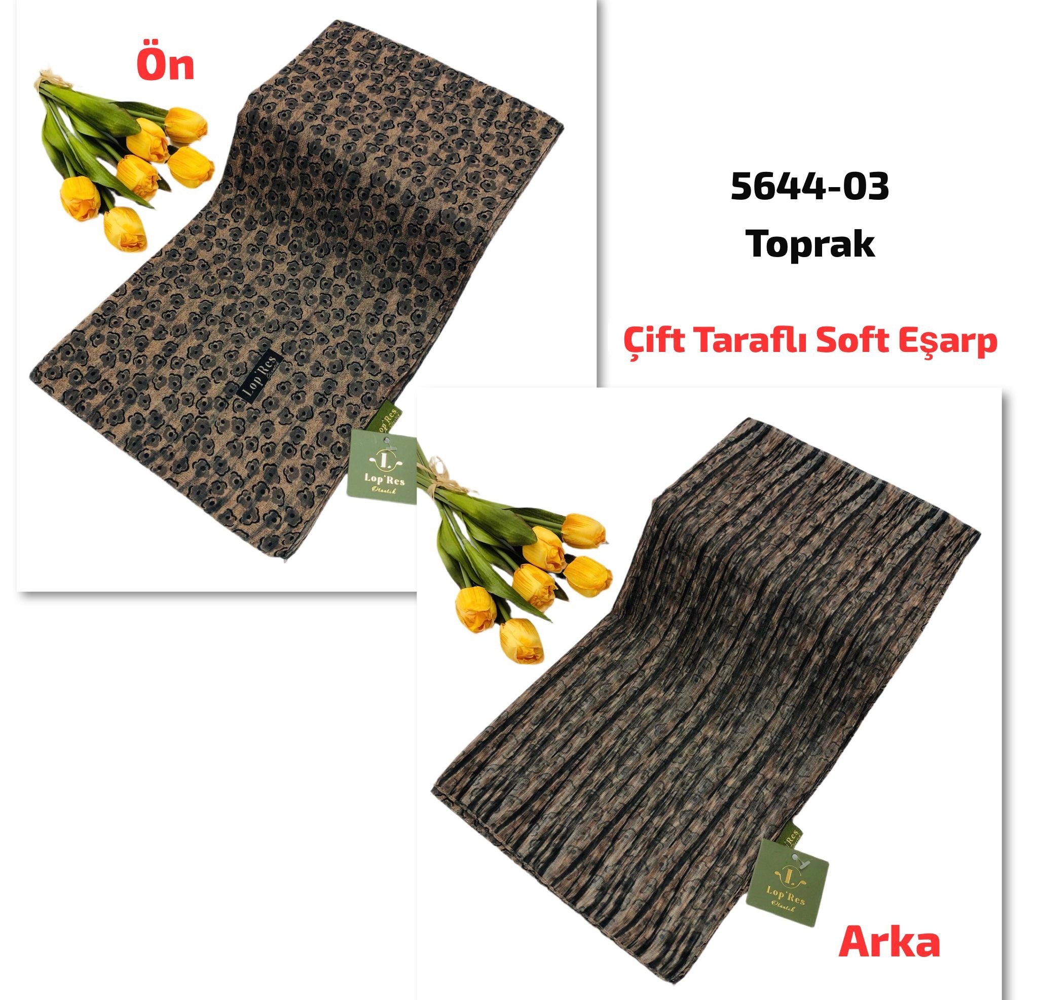 5644 Lop'Res Çift Taraflı Soft Eşarp