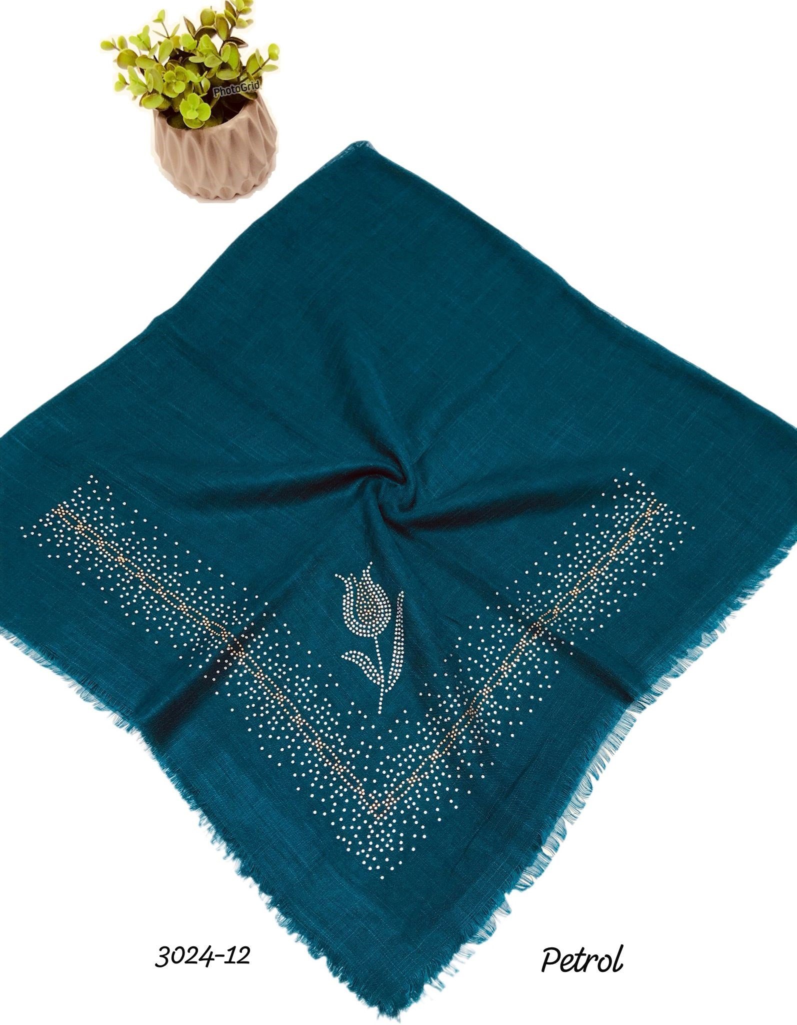 3024 Taşlı Flamlı Eşarp