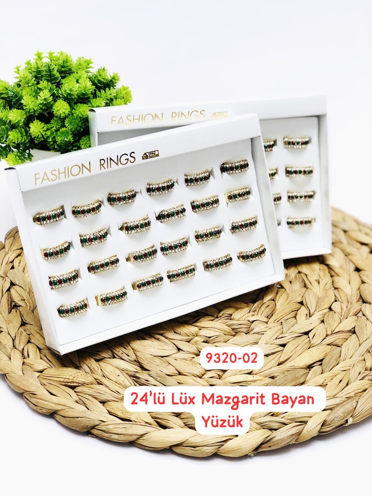 9320 Lüks Mazgarit Bayan Yüzük 24'lü