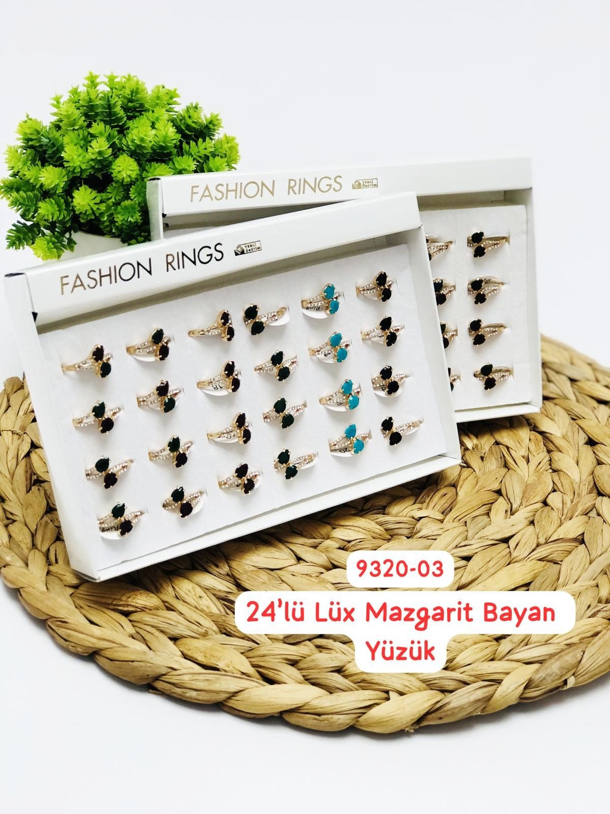 9320 Lüks Mazgarit Bayan Yüzük 24'lü