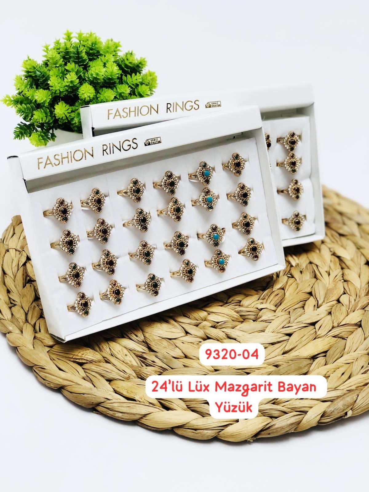 9320 Lüks Mazgarit Bayan Yüzük 24'lü