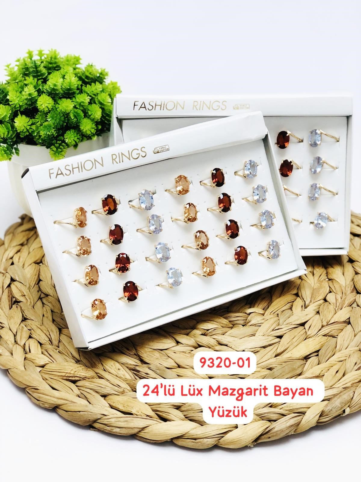 9320 Lüks Mazgarit Bayan Yüzük 24'lü