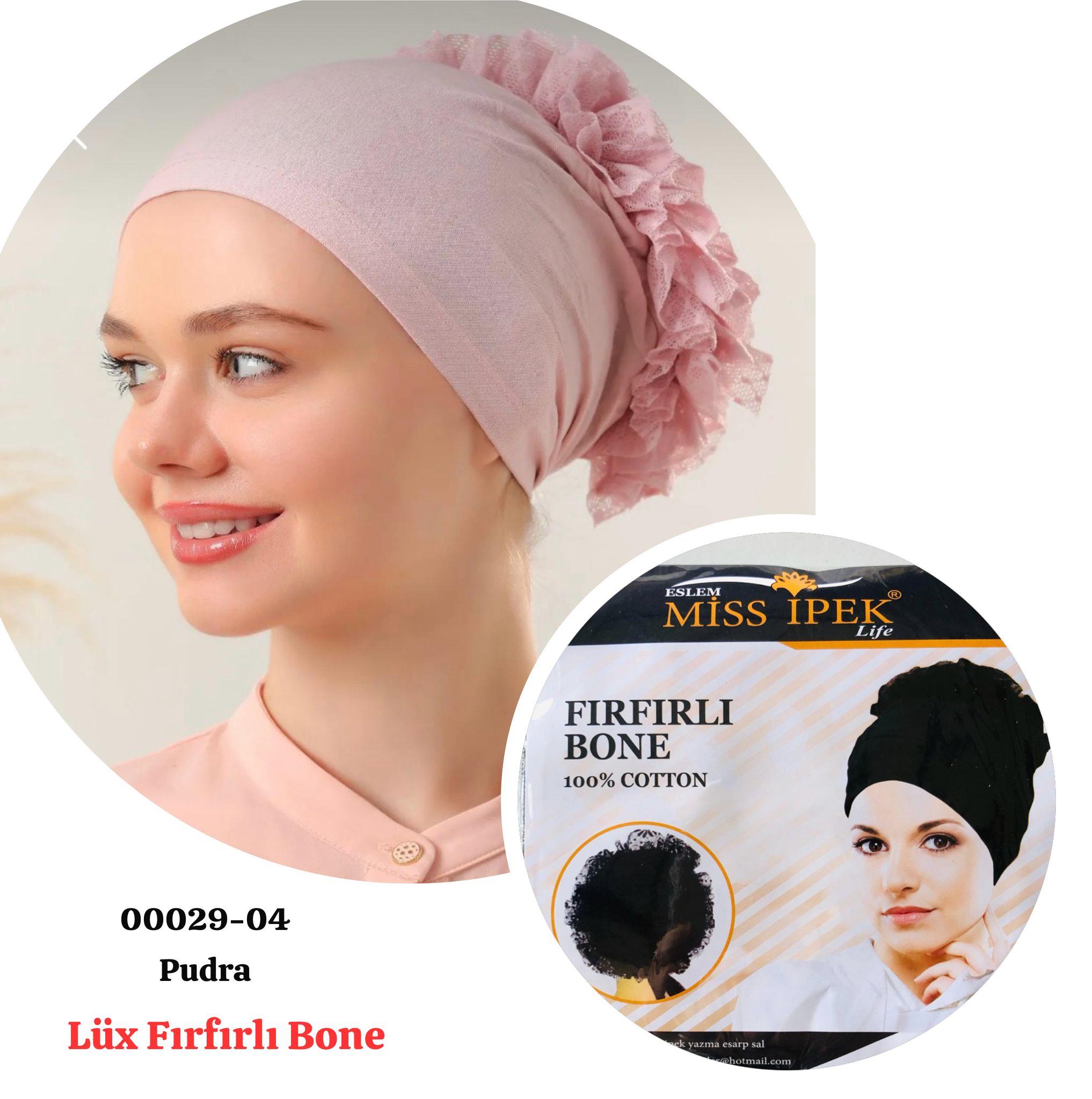 00029 Lüx Fırfırlı Bone Topuzlu