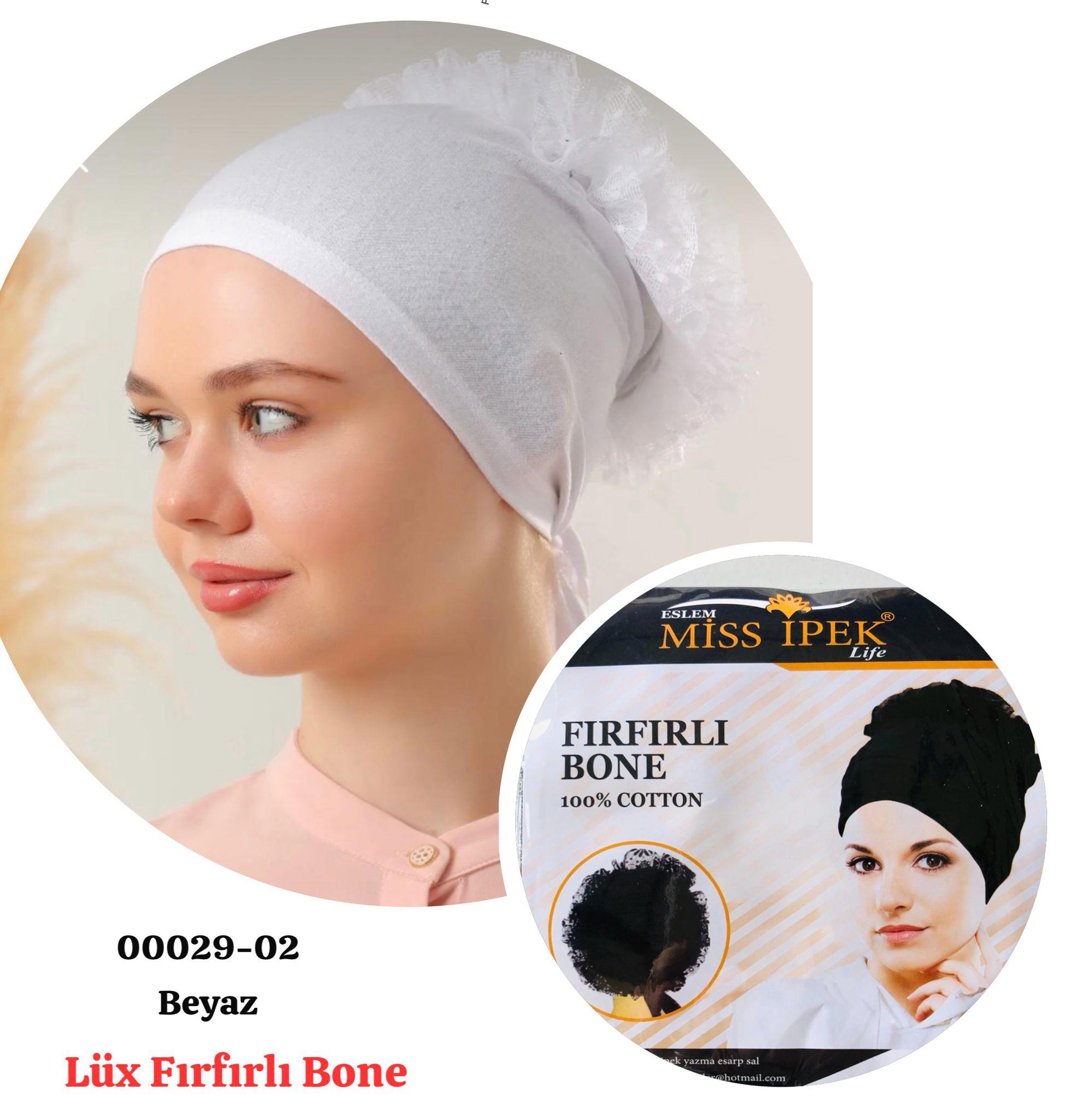 00029 Lüx Fırfırlı Bone Topuzlu