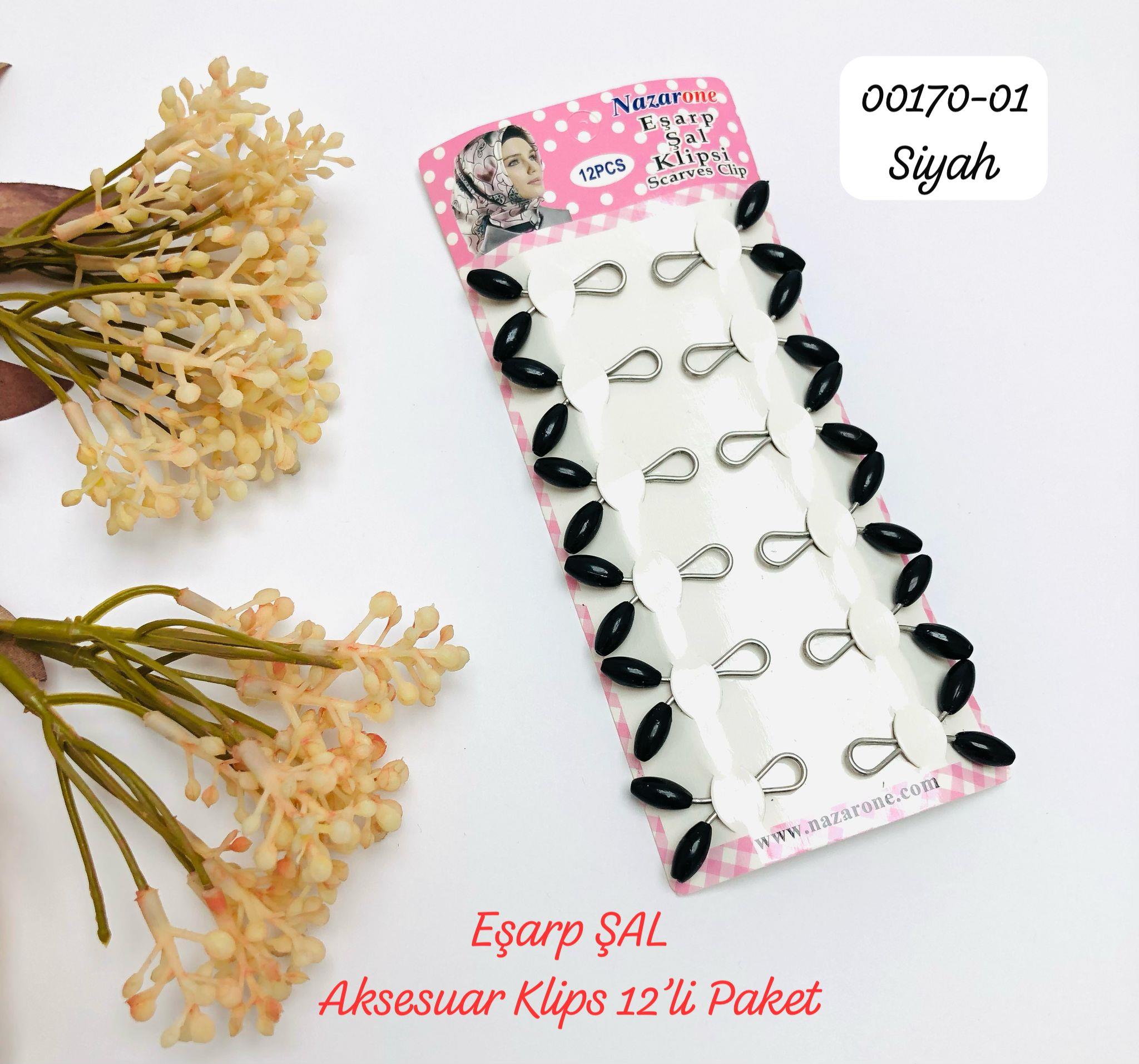 00170 Eşarp Aksesuar Şal Klips 12 'li