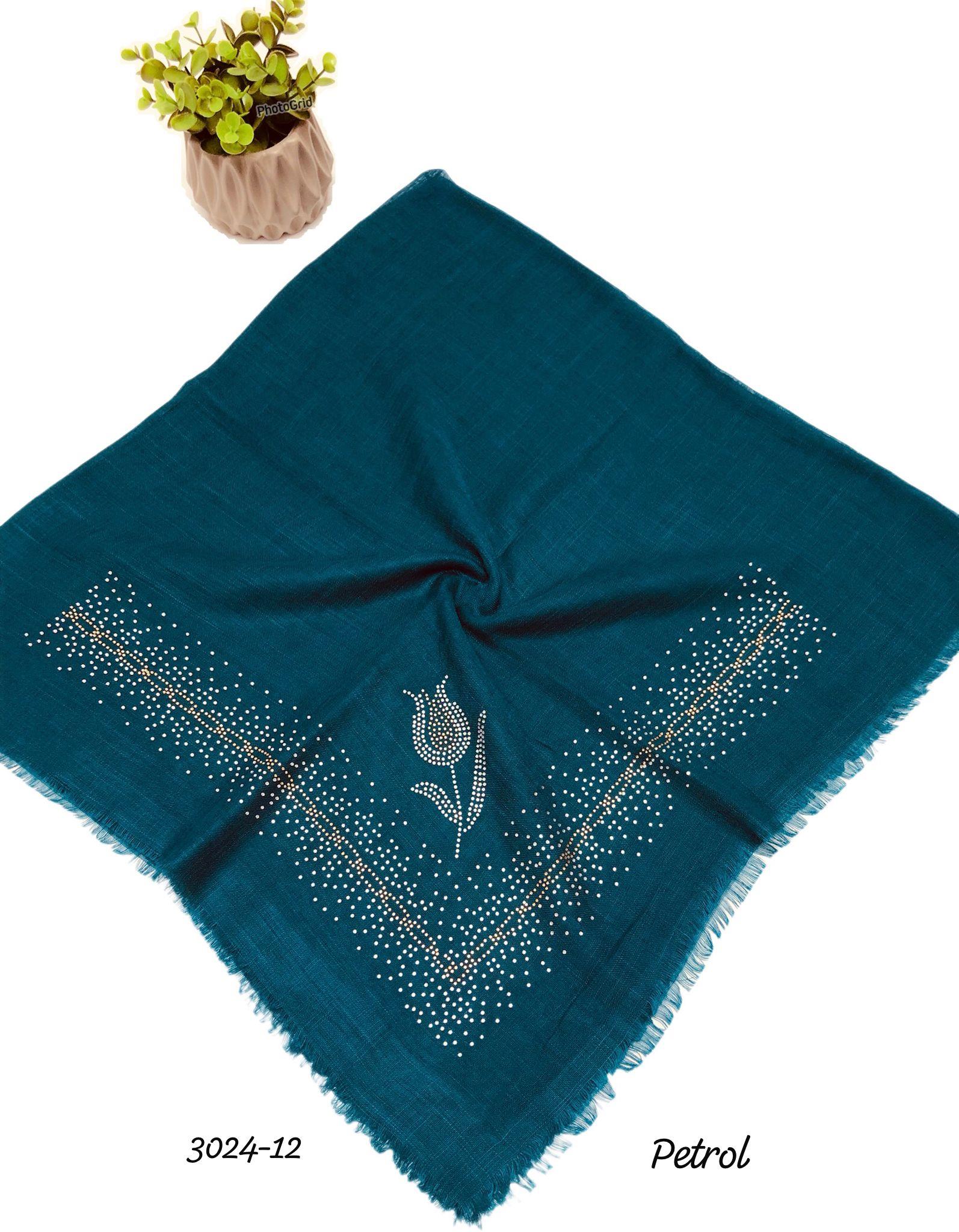3024 Taşlı Flamlı Eşarp