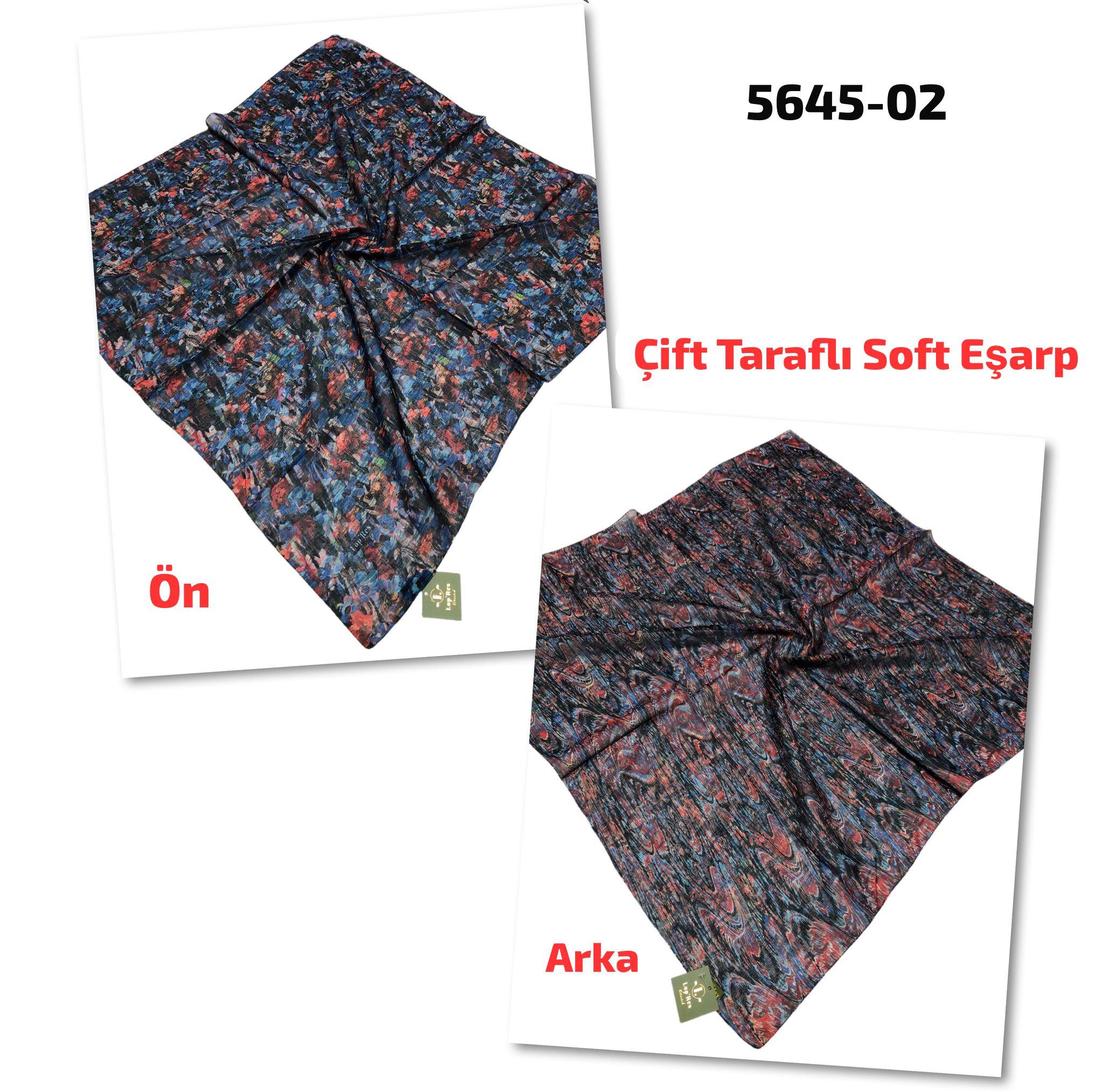 5645 Lop'Res Çift Taraflı Soft Eşarp