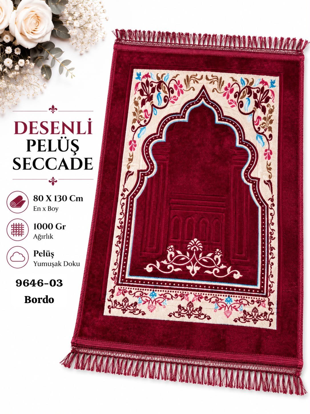 Desenli Peluş Seccade