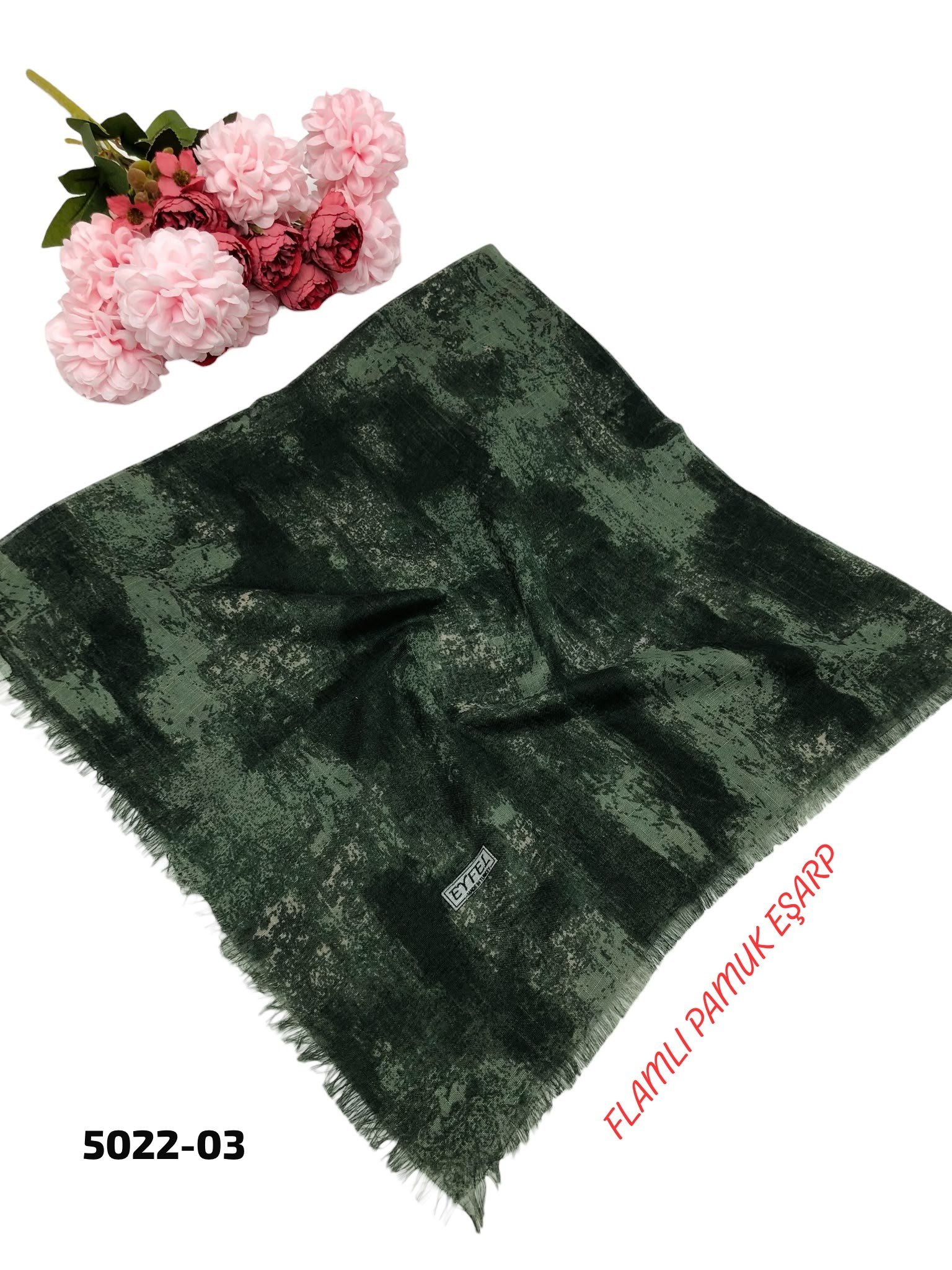 Flamlı Pamuk Eşarp