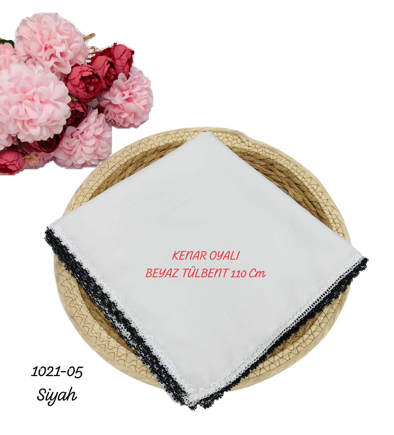 Kenarı Oyalı Tülbent 110 cm