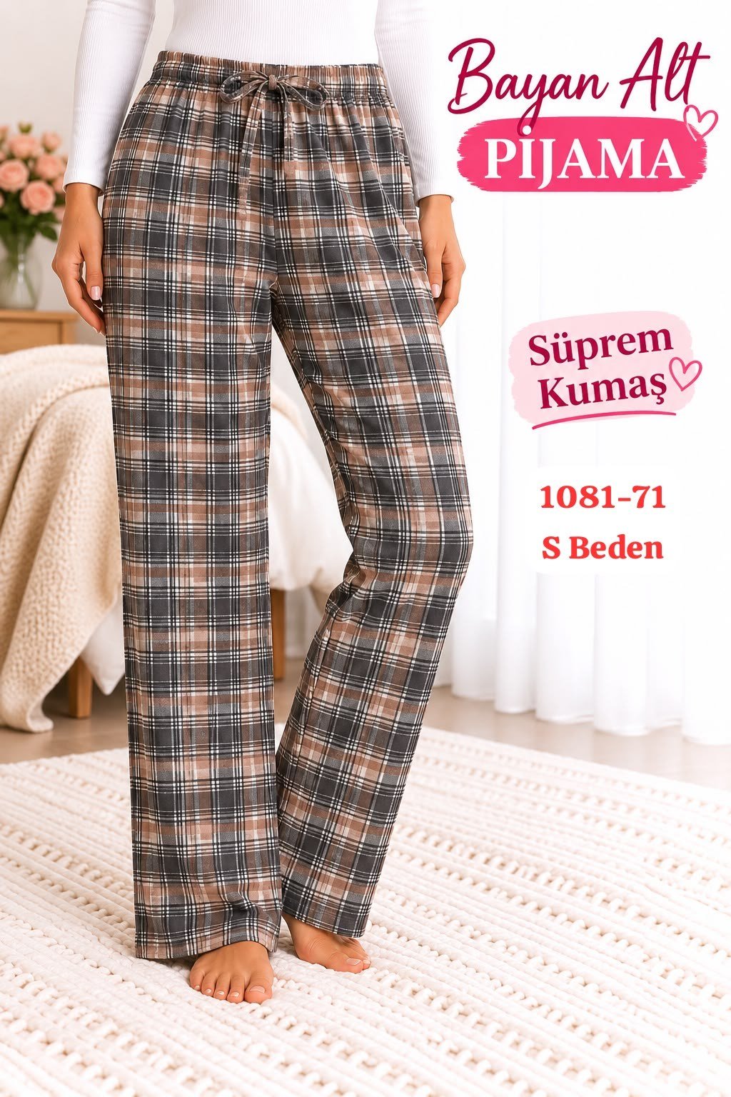 Süprem (sert) Kumaş Alt Pijama