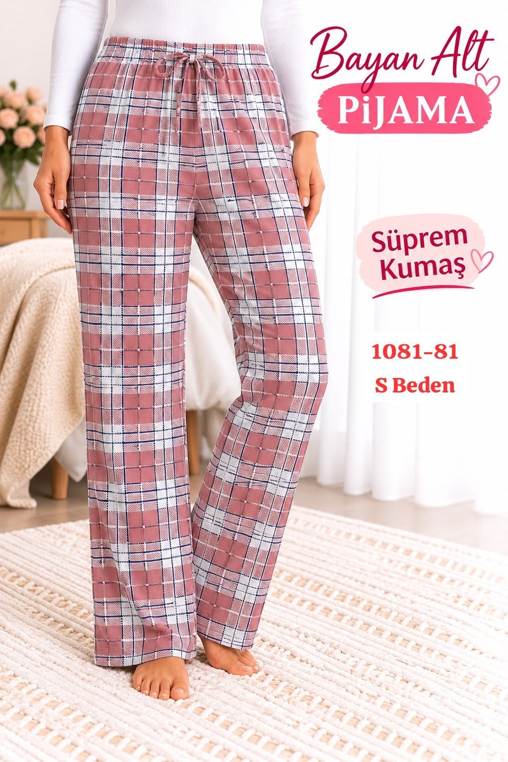 Süprem (sert) Kumaş Alt Pijama