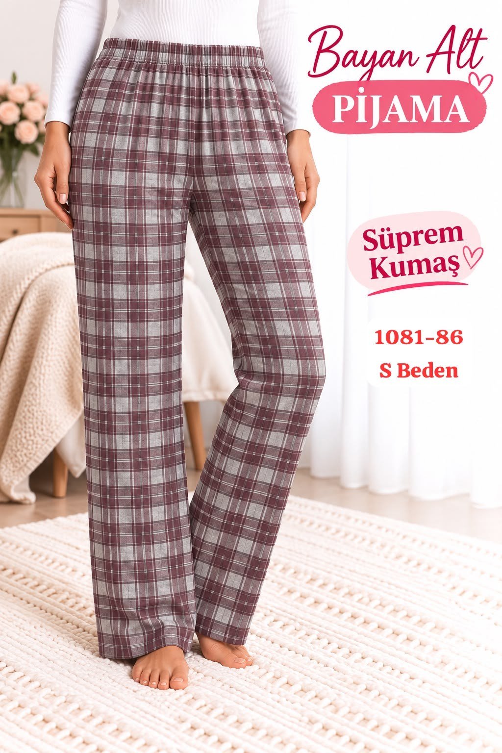 Süprem (sert) Kumaş Alt Pijama