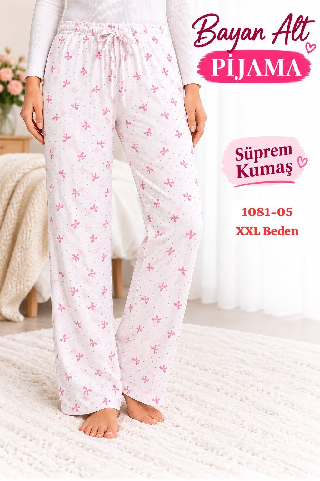 Süprem (sert) Kumaş Alt Pijama