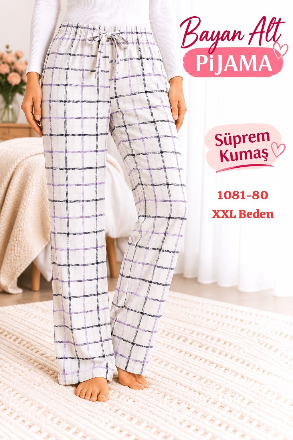 Süprem (sert) Kumaş Alt Pijama
