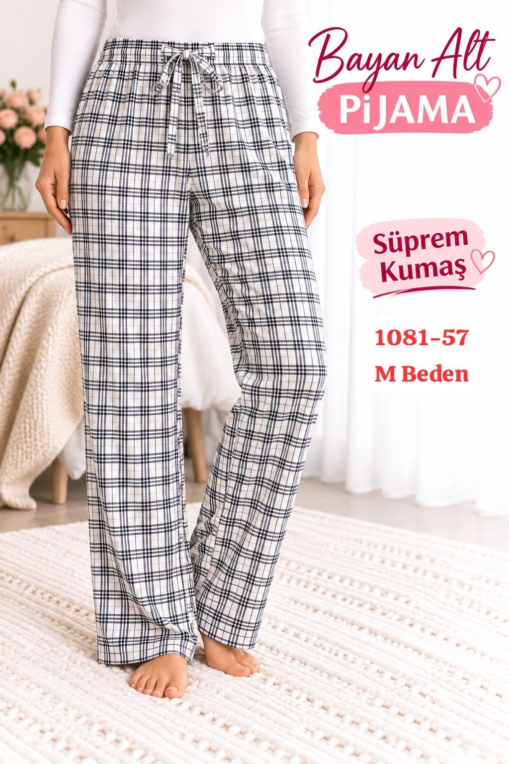 Süprem (sert) Kumaş Alt Pijama