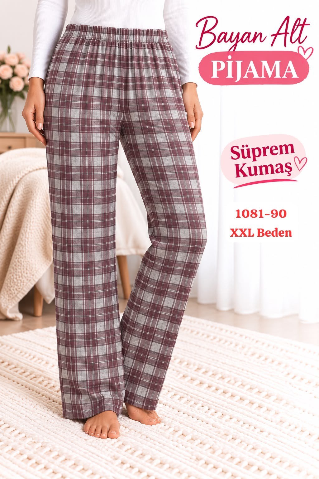 Süprem (sert) Kumaş Alt Pijama