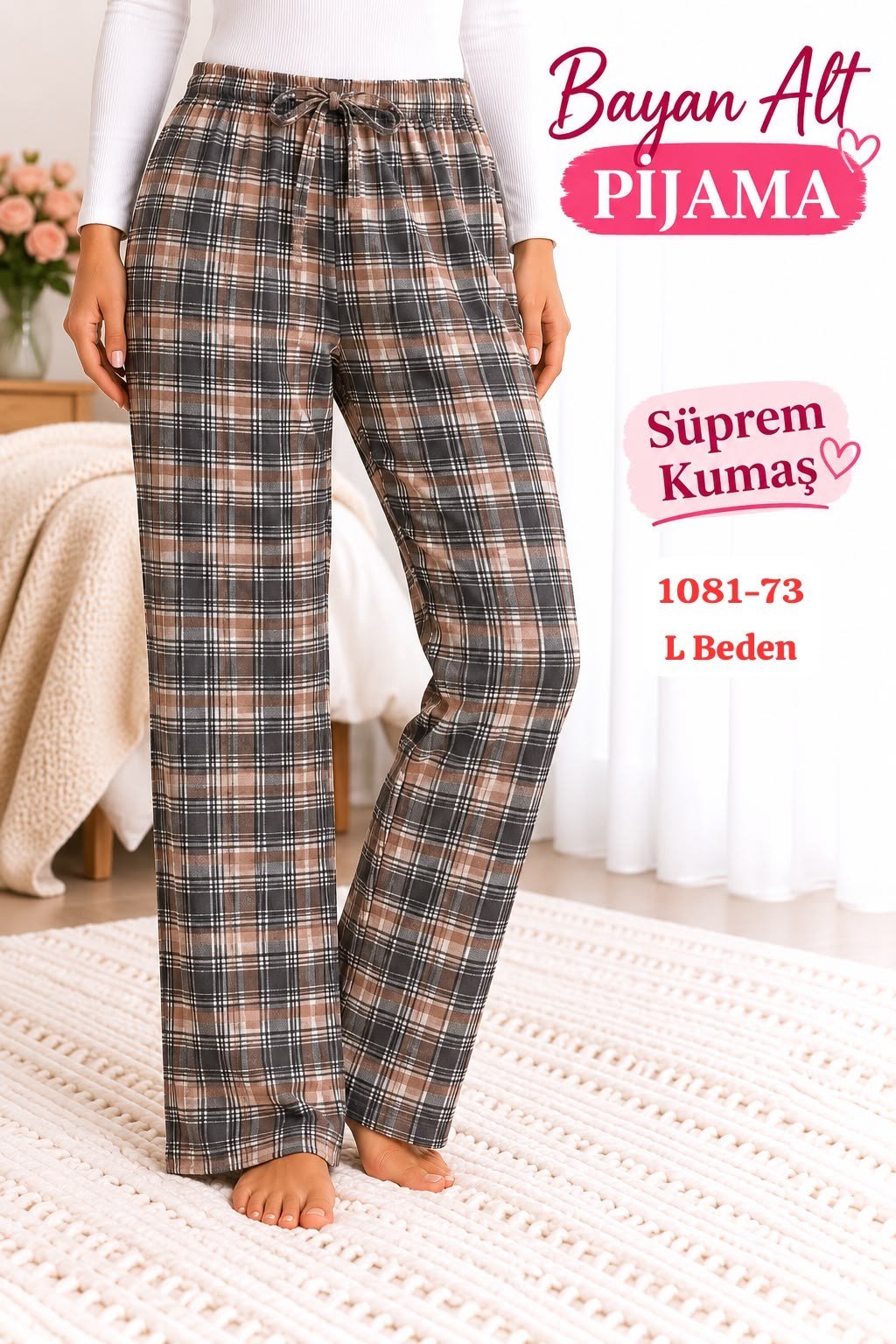 Süprem (sert) Kumaş Alt Pijama