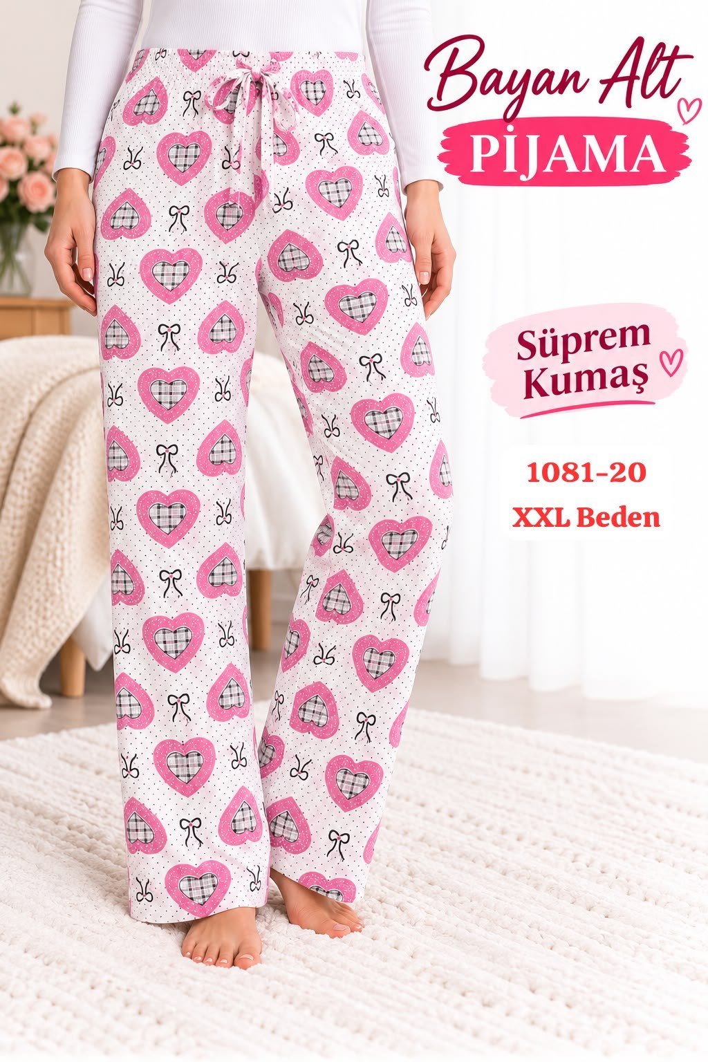 Süprem (sert) Kumaş Alt Pijama