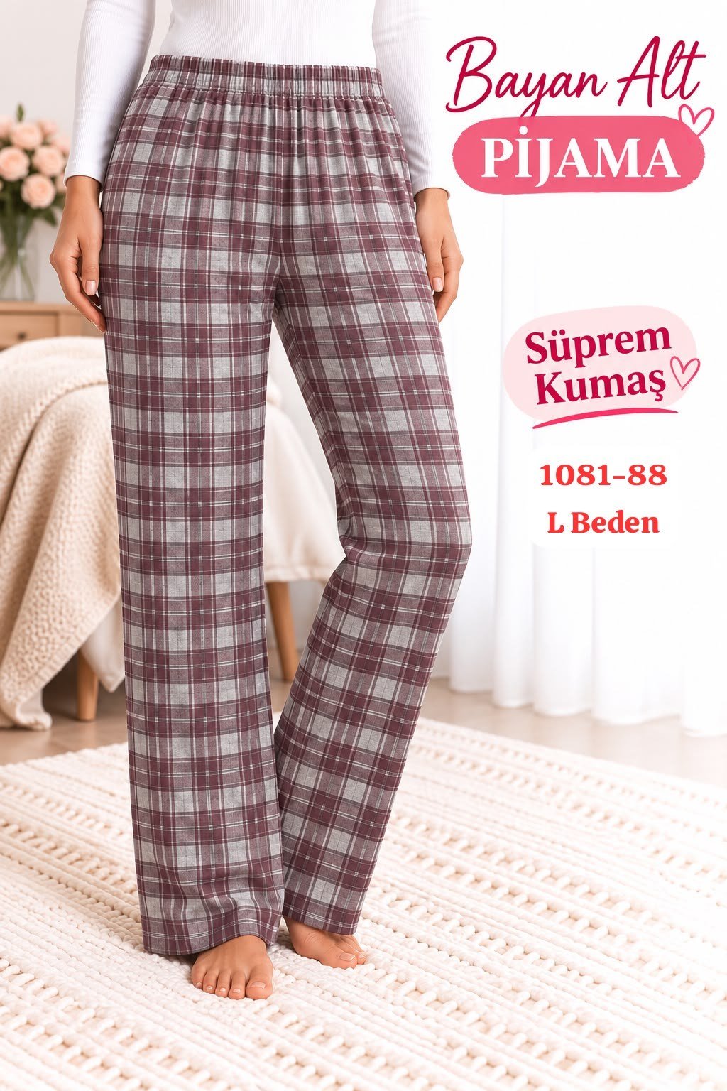 Süprem (sert) Kumaş Alt Pijama