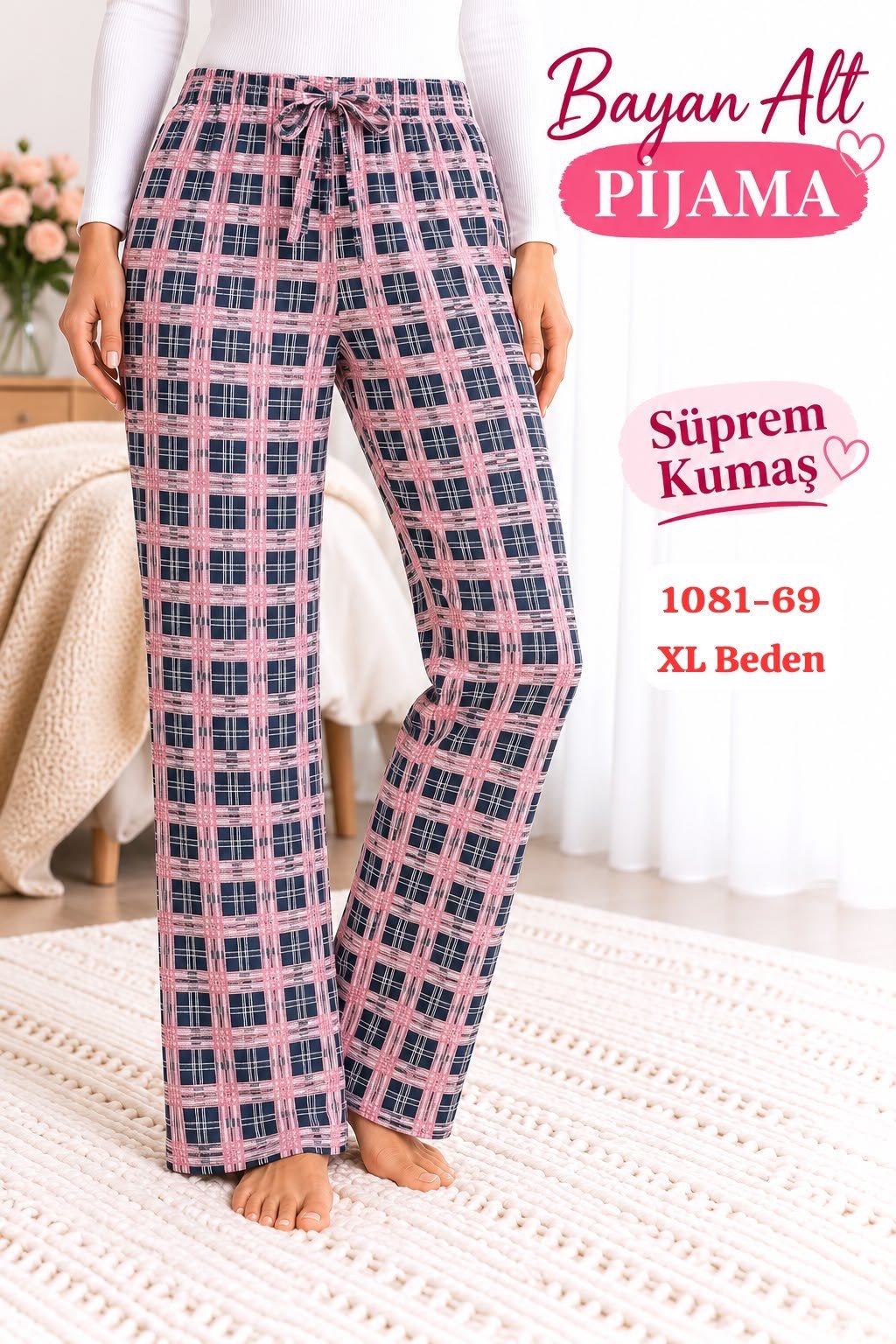 Süprem (sert) Kumaş Alt Pijama