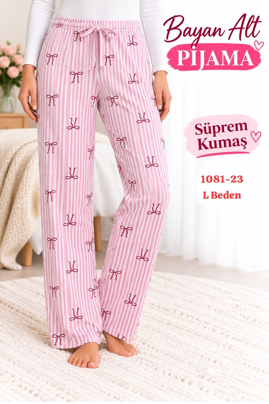Süprem (sert) Kumaş Alt Pijama