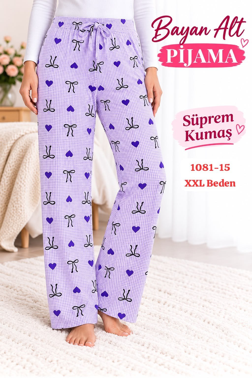 Süprem (sert) Kumaş Alt Pijama
