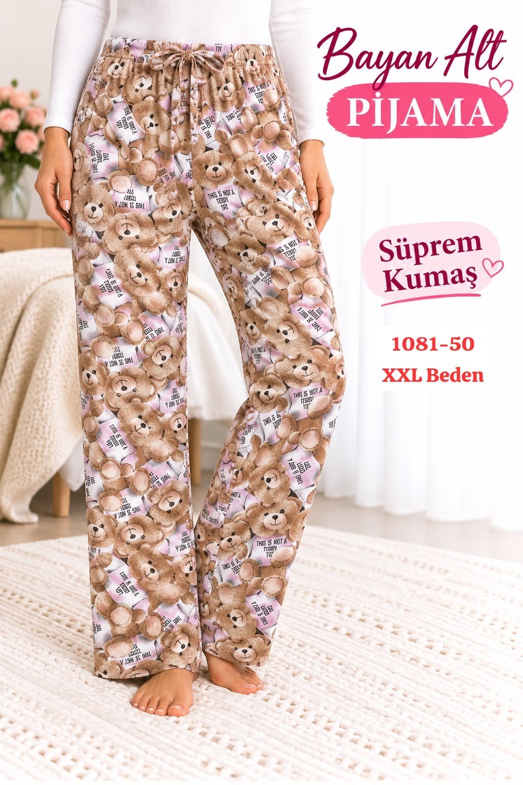 Süprem (sert) Kumaş Alt Pijama