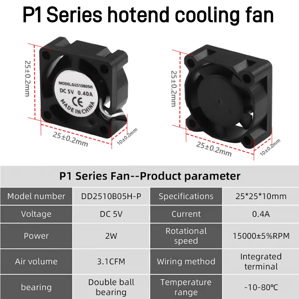 Bambu Lab P1 Serisi Hotend Soğutma Fanı