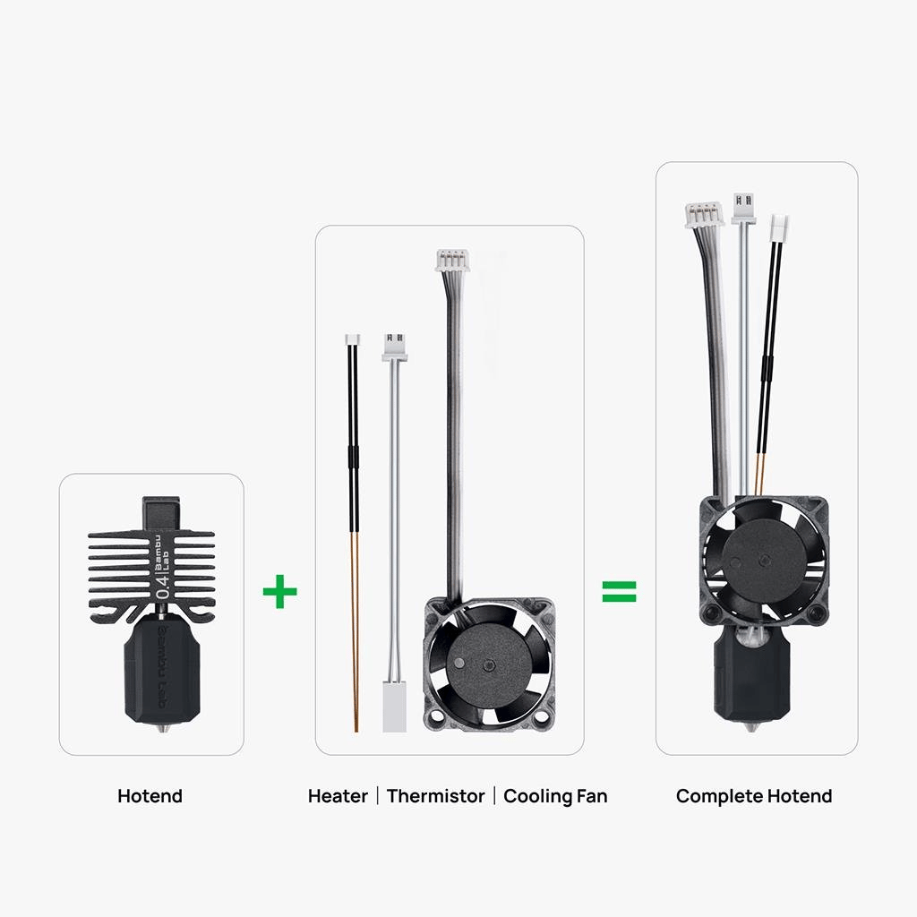 Bambu Lab X1 Serisi 0.4mm Hotend Seti-Sertleştirilmiş Çelik-FAH001