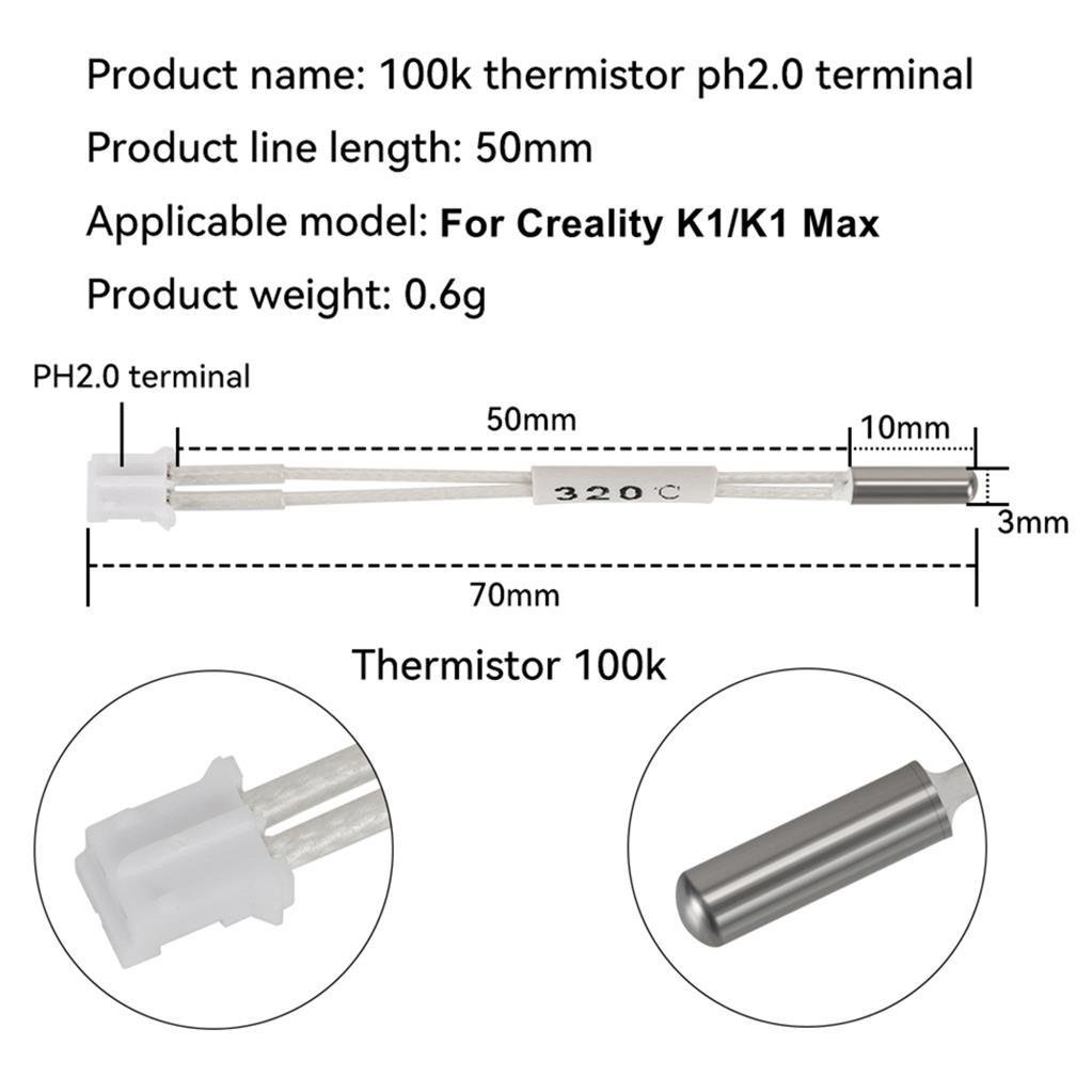 Creality K1-K1 Max Sıcaklık Sensörü 100K Termistör
