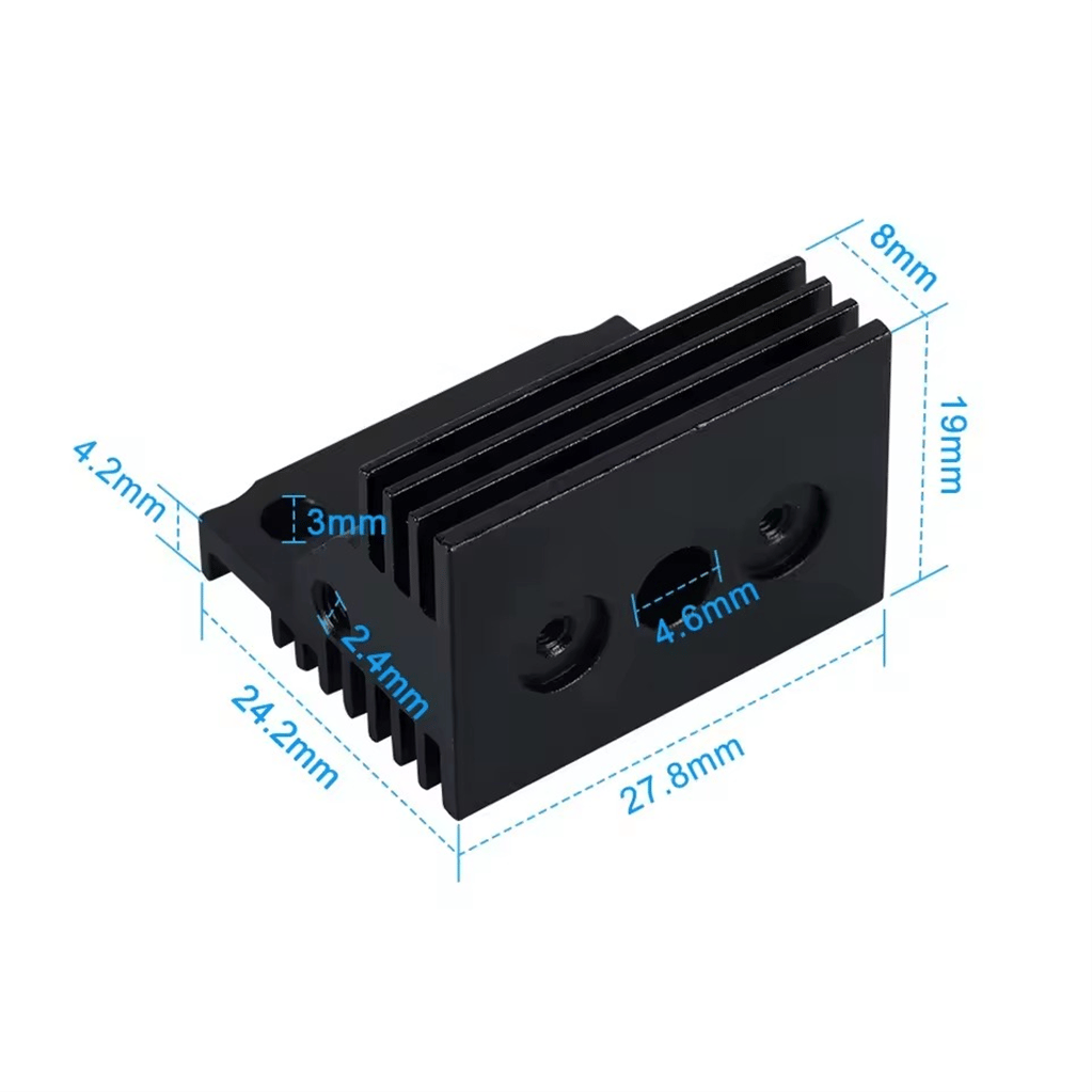Creality K1C-K1-K1 Max Alüminyum Soğutucu Blok Heatsink-Unicorn Nozzle Uyumlu Yeni Versiyon-Siyah