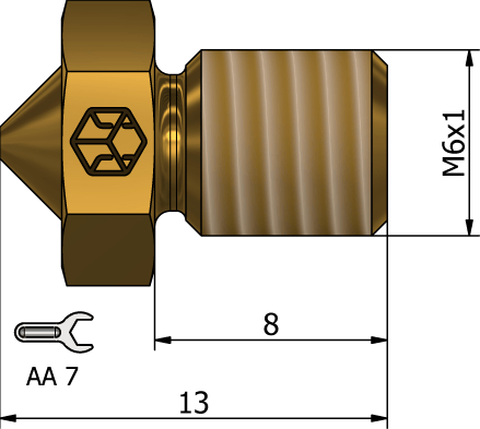 CSA E3D V6 Pirinç Nozzle(0.8mm)
