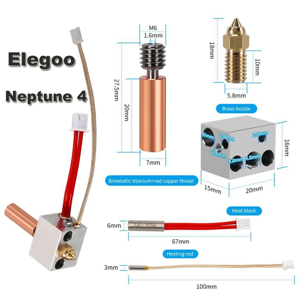 Elegoo Neptune 4 -4 Pro Hotend Seti(Bi Metal Barel)