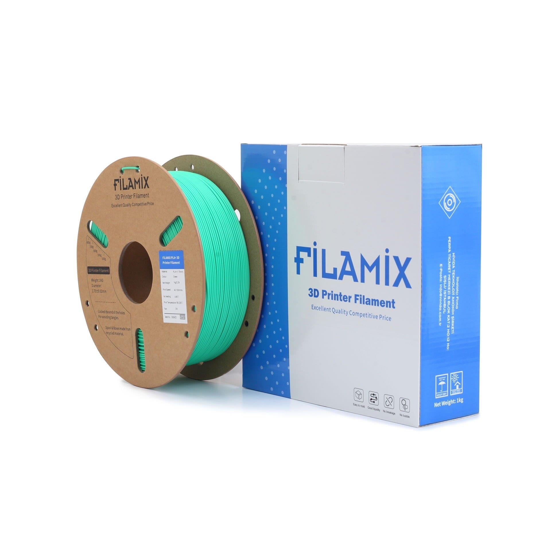 Filamix Filament PLA + 1.75mm 1 KG Plus Yeşil