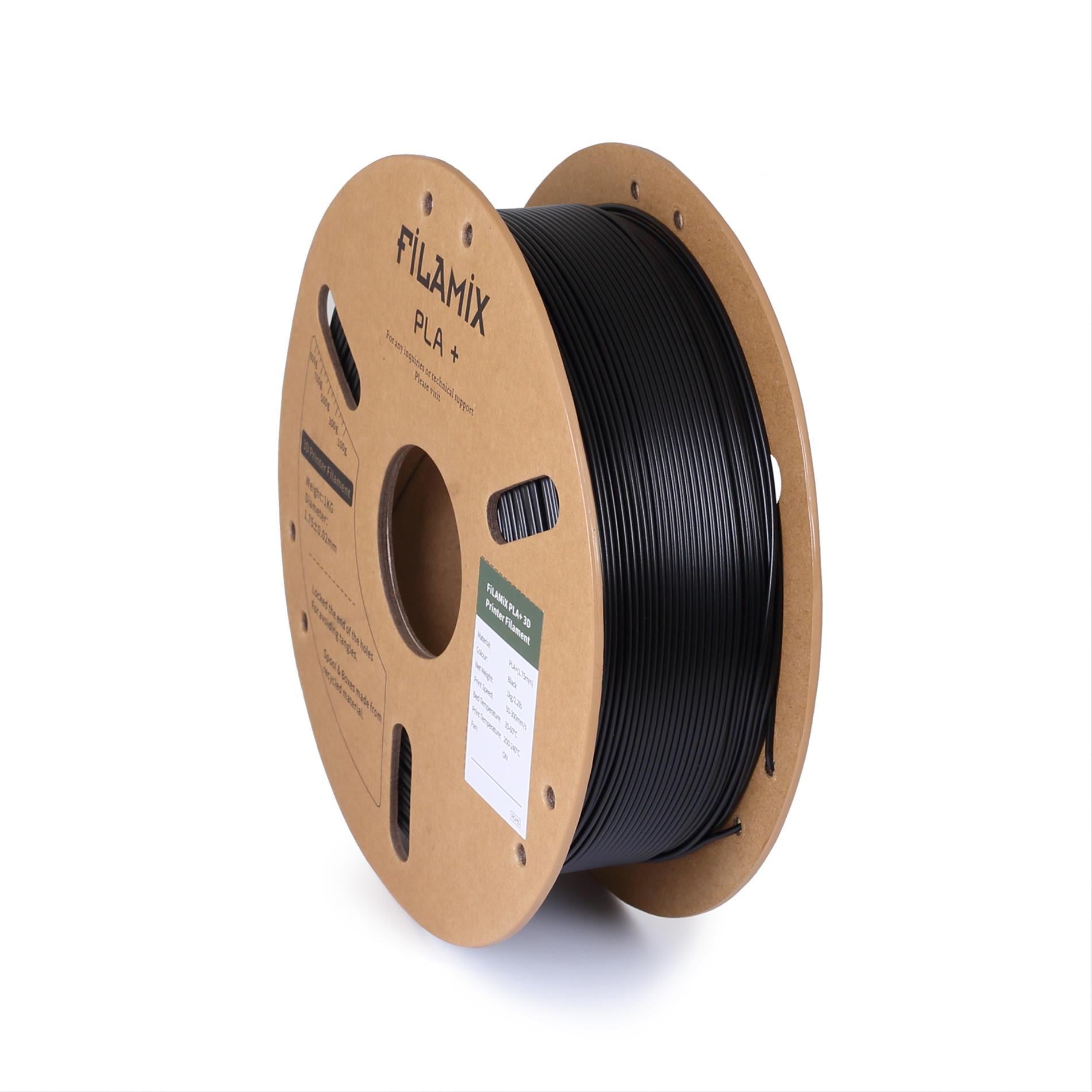 Filamix PLA+ Filament 1.75mm 1Kg (300mm/s)Siyah