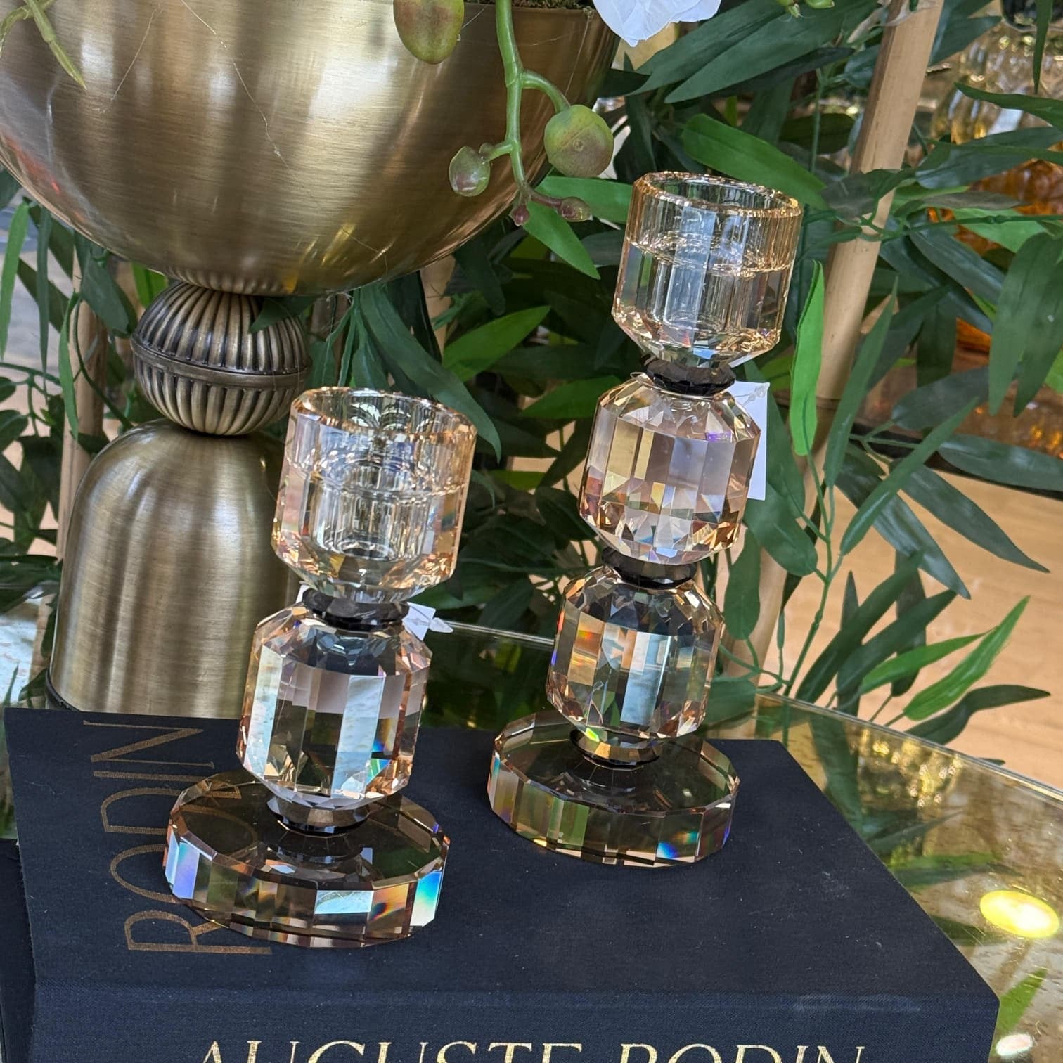 İkili Kristal Şamdan 15*21 cm