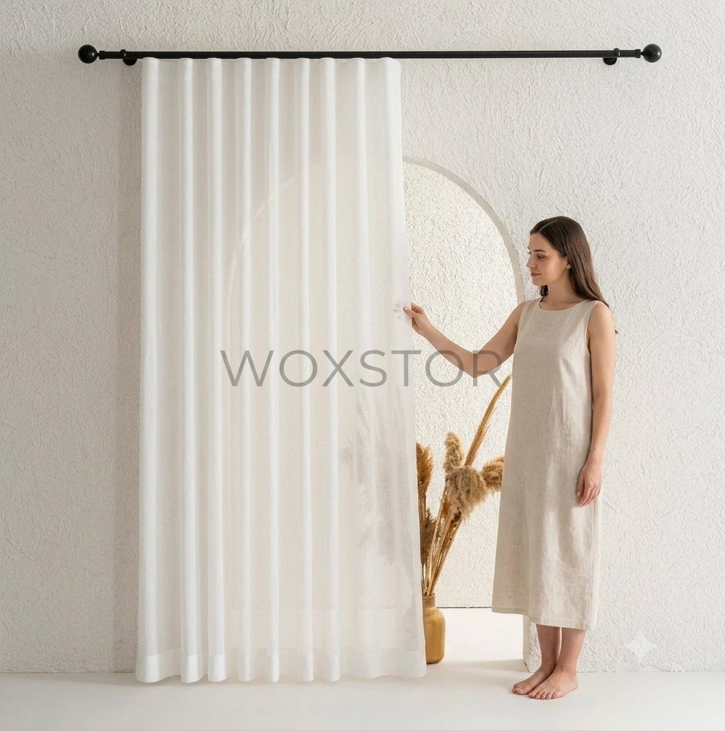 Foldet Keten Tül Perde Kumaşı