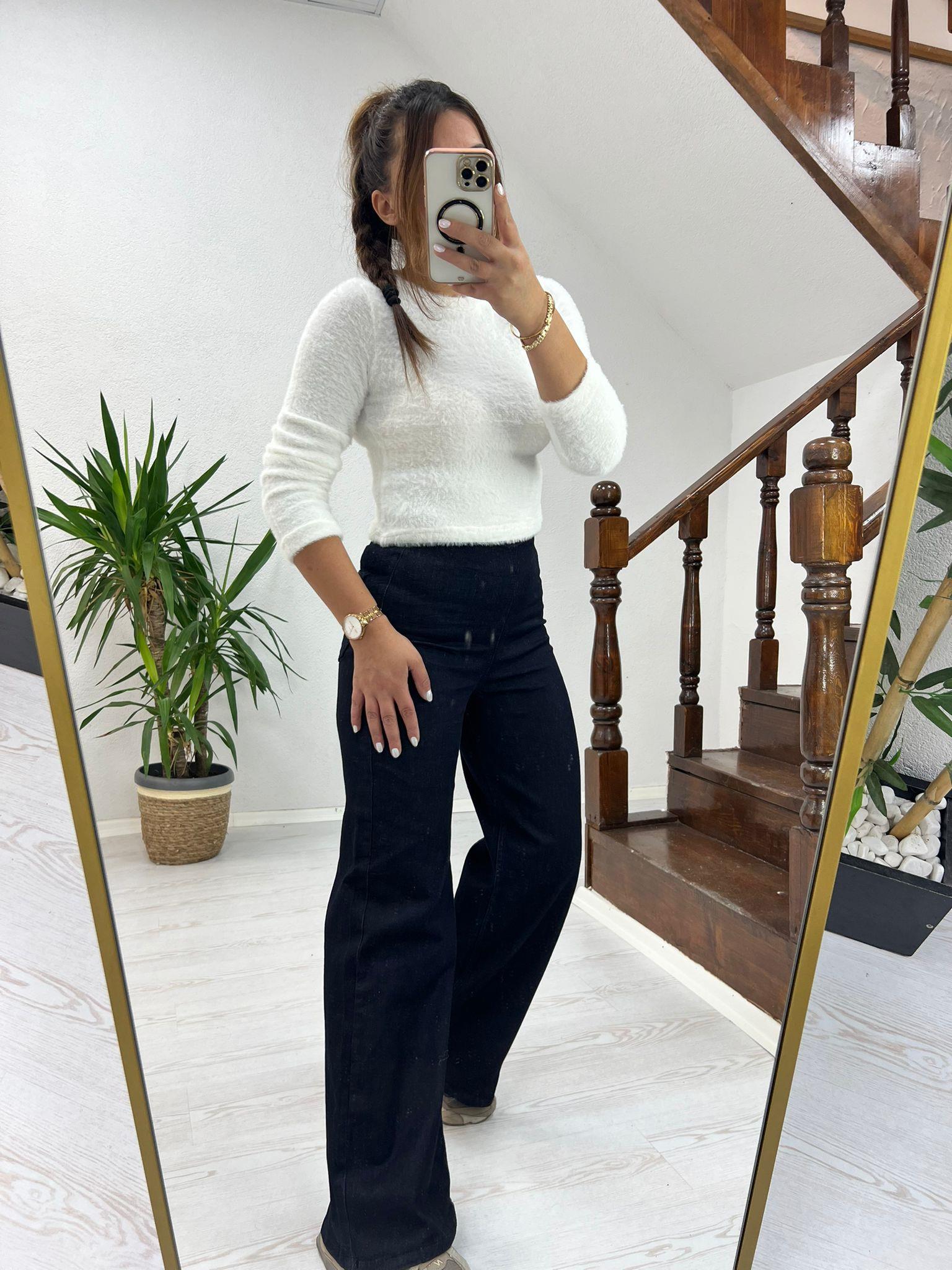 BEL LASTİKLİ KOT PANTOLON LACİVERT - 1201