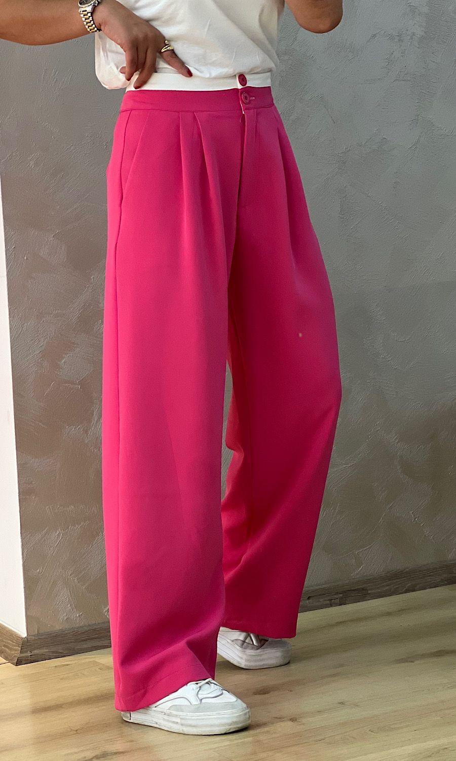 BEYAZ KUŞAKLI PEMBE PANTOLON
