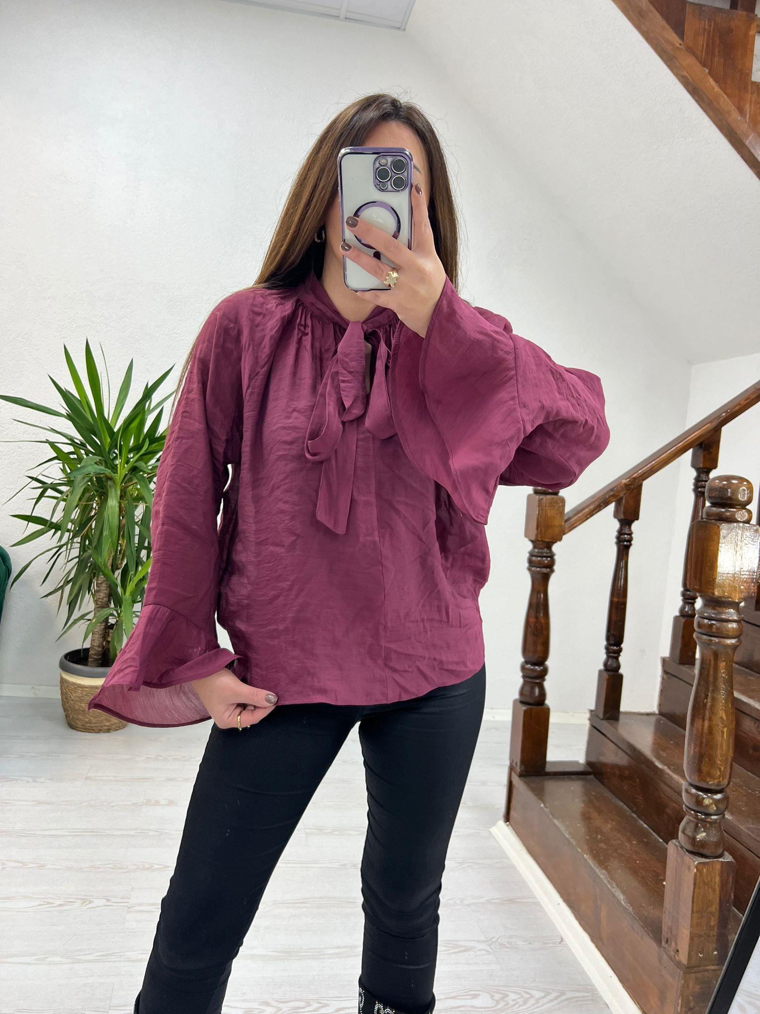 FIRFIR DETAY  BLUZ BORDO - 1256