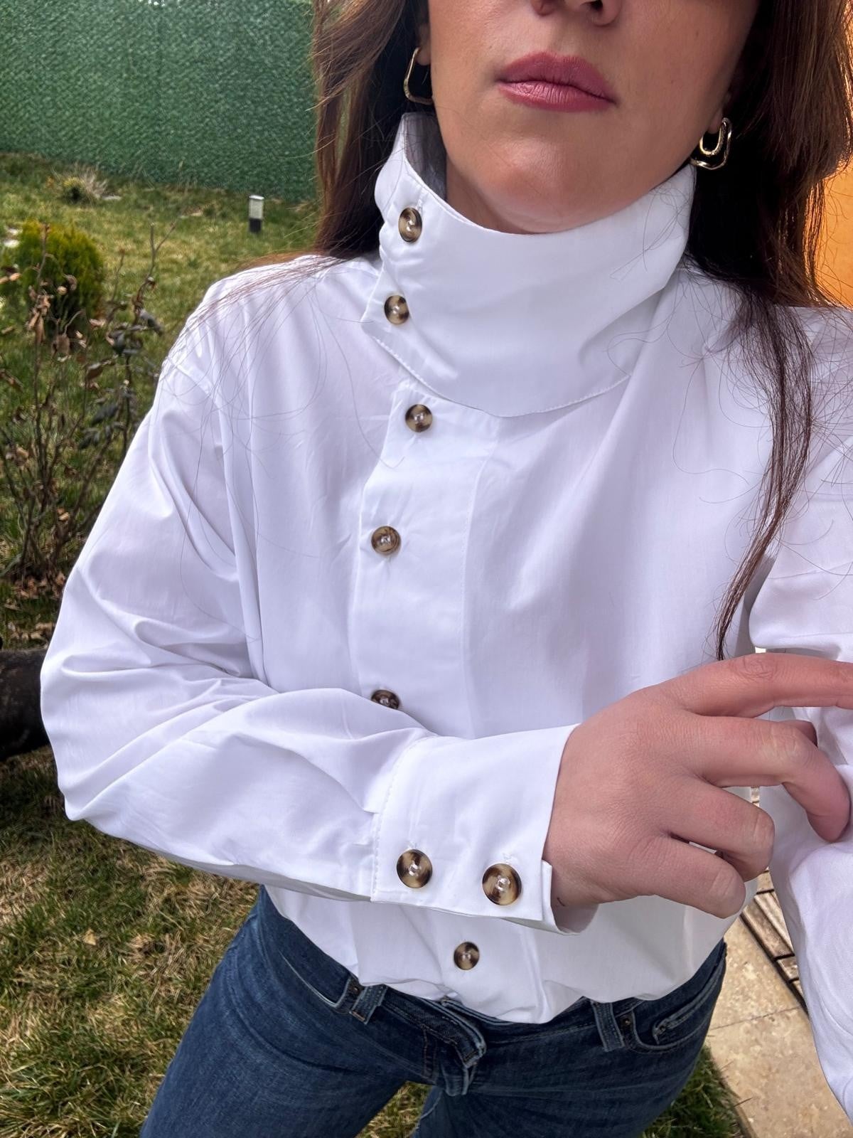 HT DÜĞME DETAY GÖMLEK BEYAZ - 1277