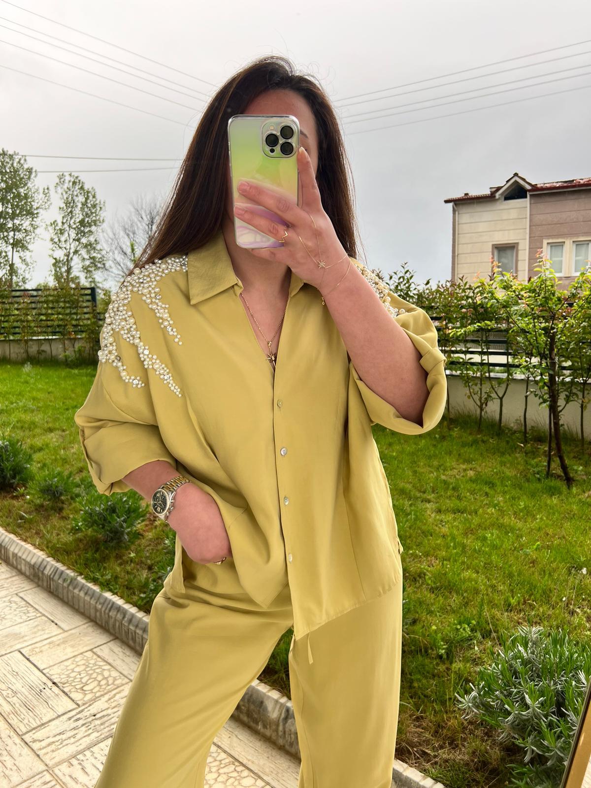 İNCİ ÇAKIMLI MODAL TENSEL TAKIM YEŞİL