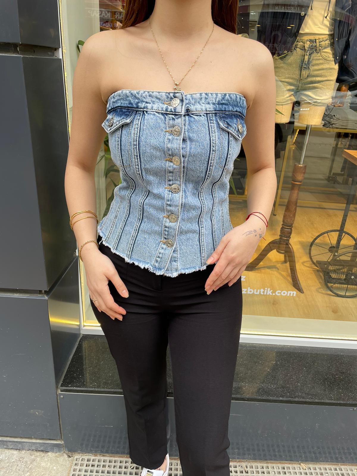 jean straplez bluz
