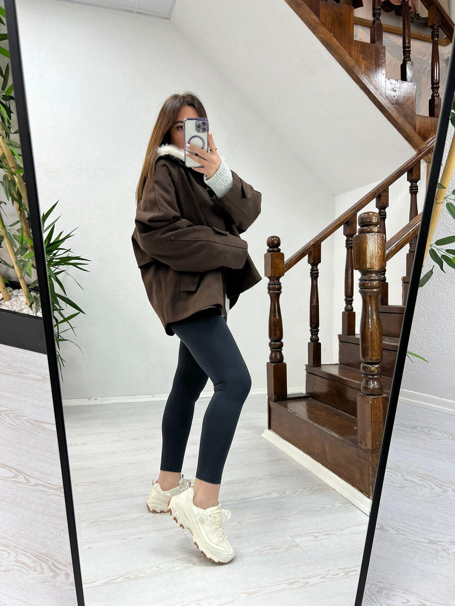 KAHVE YAKA KÜRKLÜ CEKET- 1250
