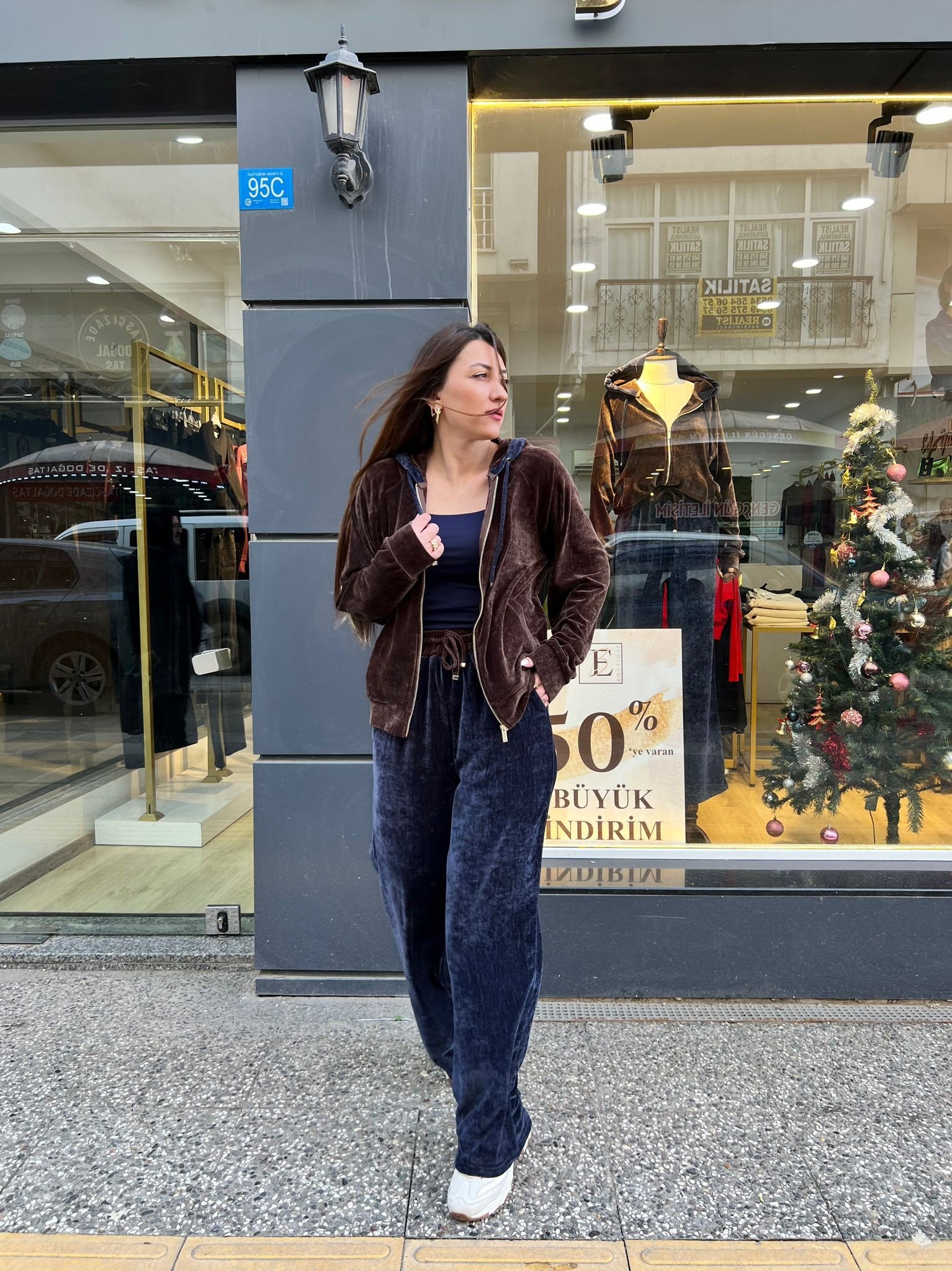 KAPÜŞONLU SWEAT KADİFE TAKIM - 1267