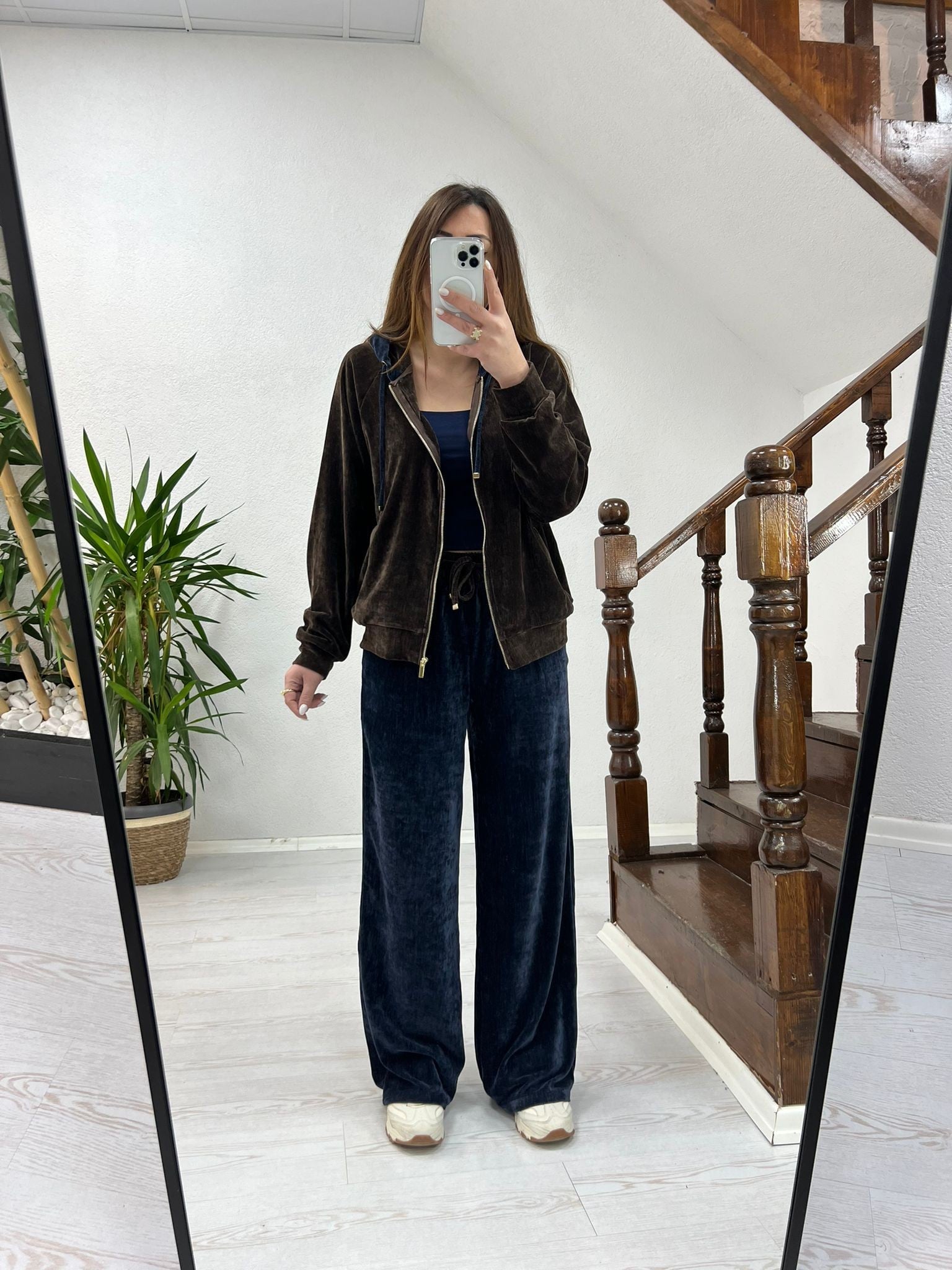 KAPÜŞONLU SWEAT KADİFE TAKIM - 1267