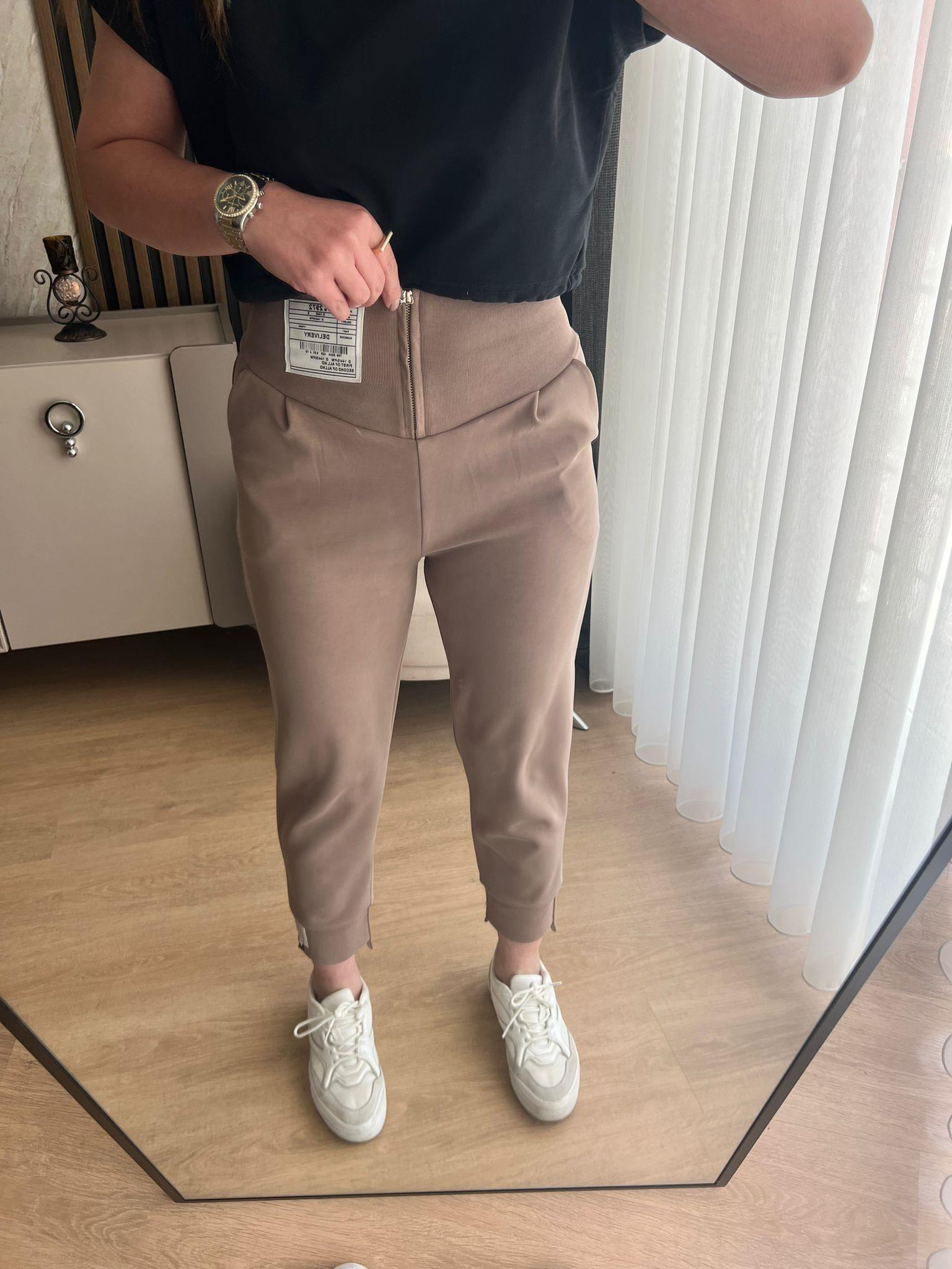 korse detay modal pantolon camel-1124